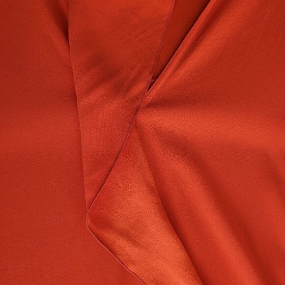 Proenza Schouler Mini Shift Dress Ruffle Embellishment V-Neck Burnt Orange W 10 - Picture 13 of 16